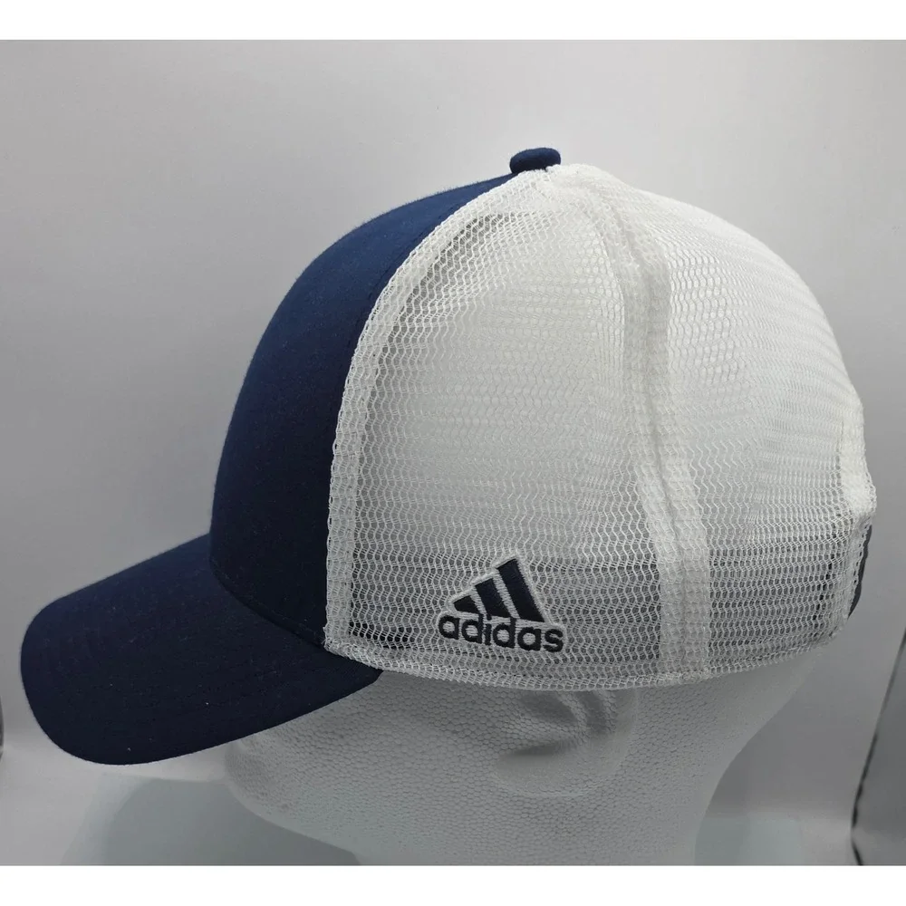 Adidas Trucker Hat White Mesh Snapback Cap OSFM 3‎ Stripe Life